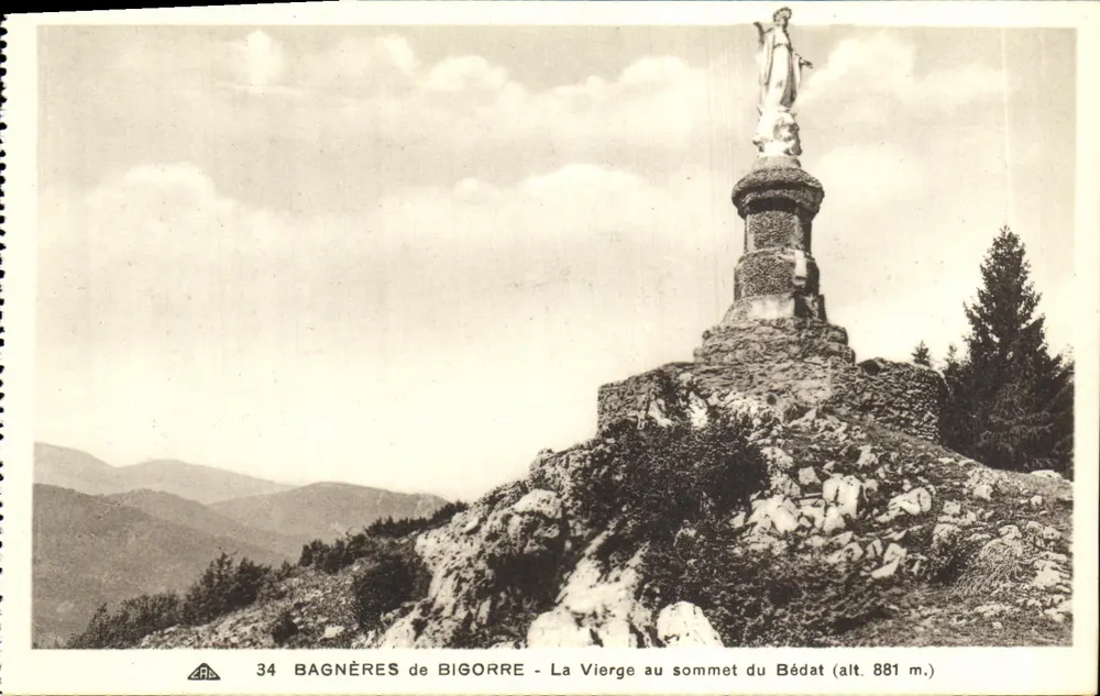 Bagnères-de-Bigorre — Ansicht der Jungfrau am Gipfel des Bédat (Höhe 881 m) — Antike Ansichtskarte n°34 - Vorderseite