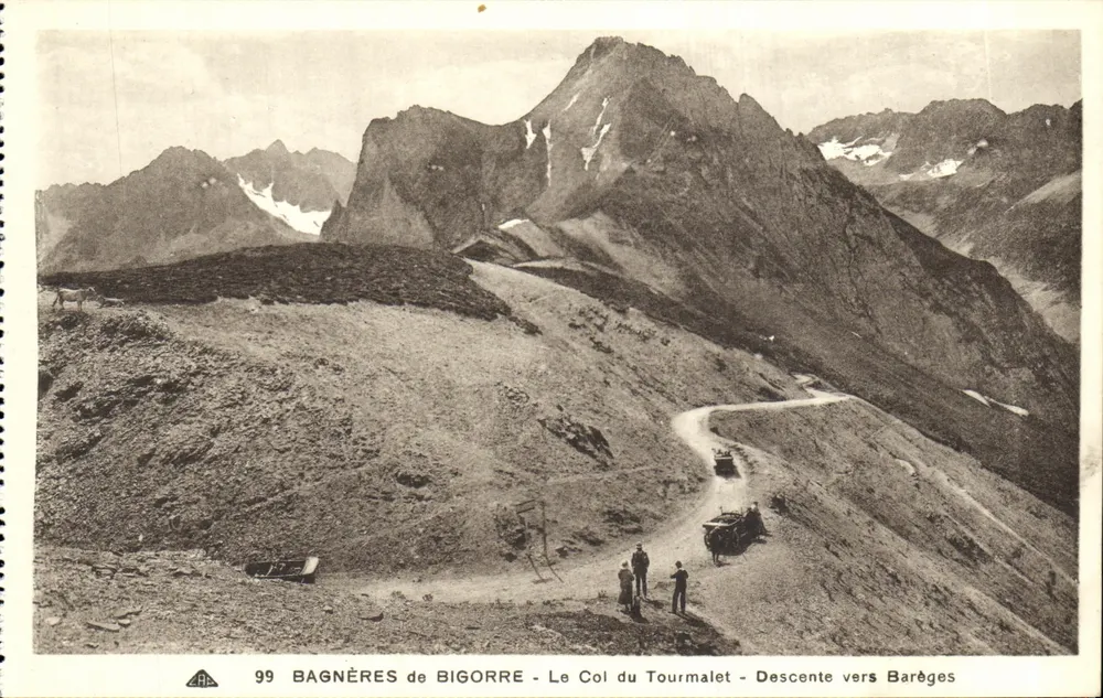 Bagnères-de-Bigorre - Der Col du Tourmalet - Abstieg nach Barèges — Vintage Postcard/Antike Ansichtskarte n°99 - Vorderseite