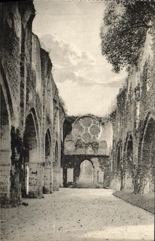 Abtei Vaulx-de-Cernay — Kirche und die Rosefenster (Ruinen) — Verlag Levy et Neurdein Réunis - Vorderseite