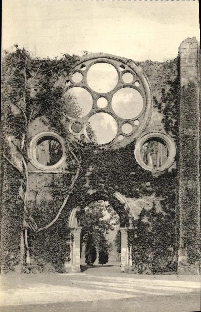 Abtei Vaulx-de-Cernay — Die Große Rose (Außenansicht) — Verlag Levy et Neurdein Réunis, Paris - Vorderseite
