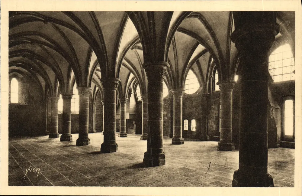 Mont-Saint-Michel — Abtei der Ritter — Saal der Ritter (13. Jahrhundert) — Yvon - Vorderseite
