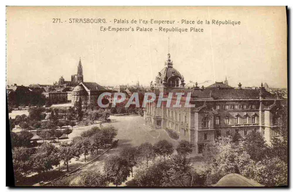 Straßburg - Palast des ehemaligen Kaisers - Place de la République - Verleger: Ch. Bergeret, Lager in Straßburg - Vorderseite