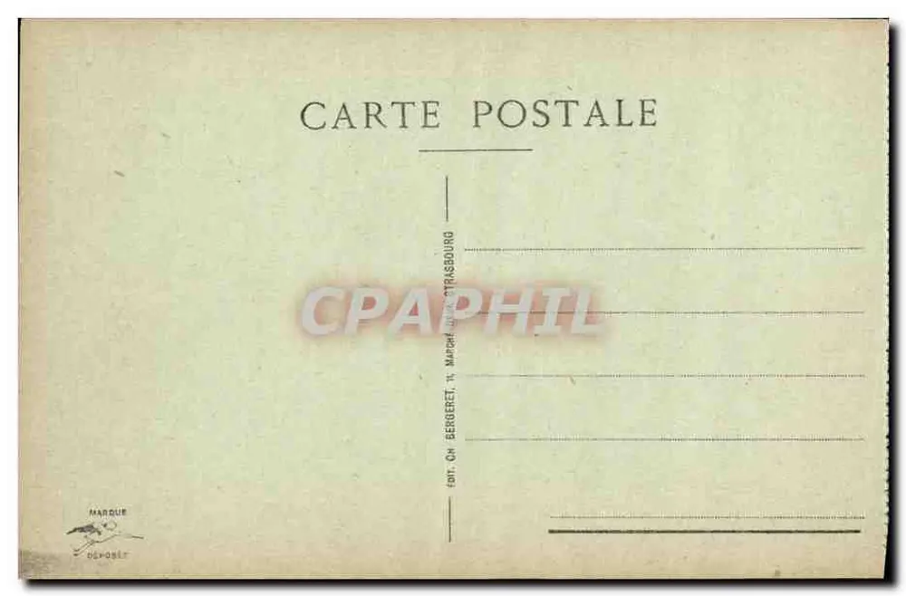 Straßburg - Palast des ehemaligen Kaisers - Place de la République - Verleger: Ch. Bergeret, Lager in Straßburg - Rückseite