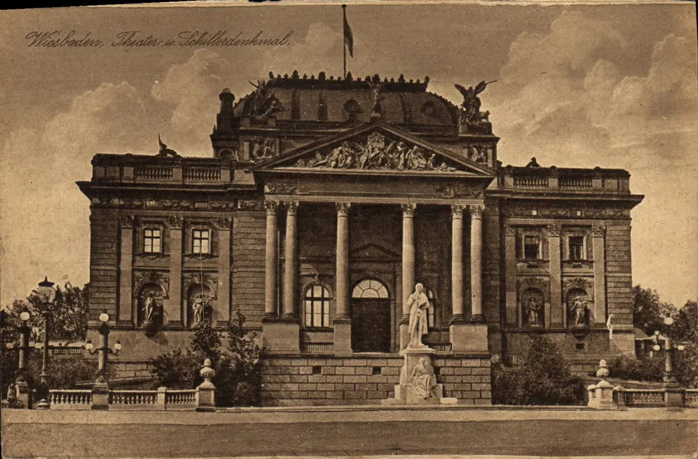 Wiesbaden, Theater und Schiller-Denkmal — K.S.M. Nr. 19 - Vorderseite
