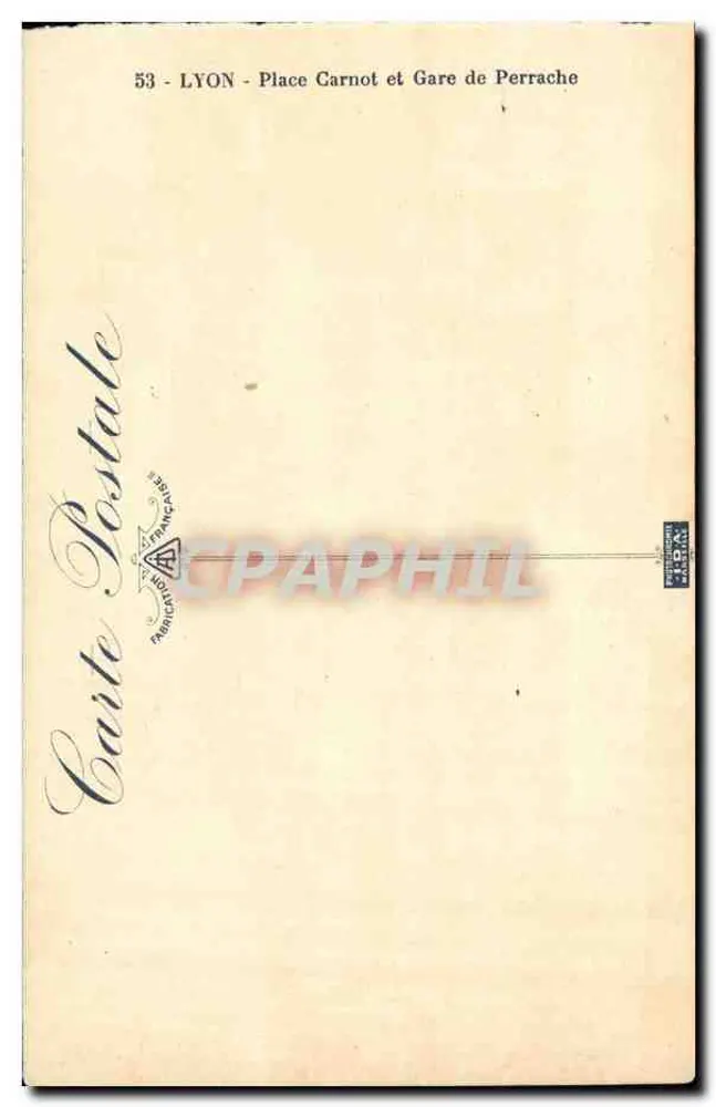 Place Carnot e Gare de Perrache — Lyon — Carte Postale n°53 - Verso