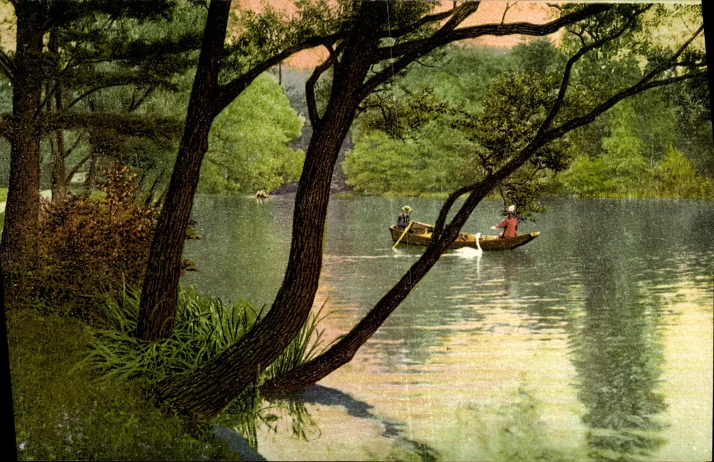 LYON — Eine Spaziergang am See im Parc de la Tête d'Or — Ansichtskarte Nr. 121 - Vorderseite