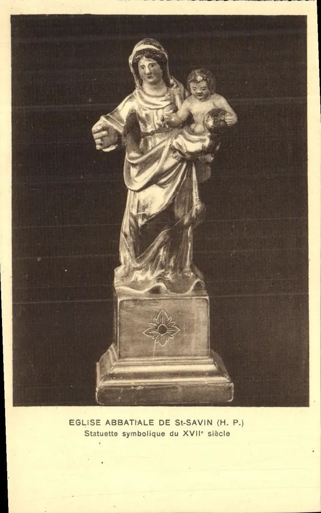 Abteikirche von St-Savin — Symbolstatue des 17. Jahrhunderts — H. P. (H. P. = H. P. = H. P.) - Vorderseite