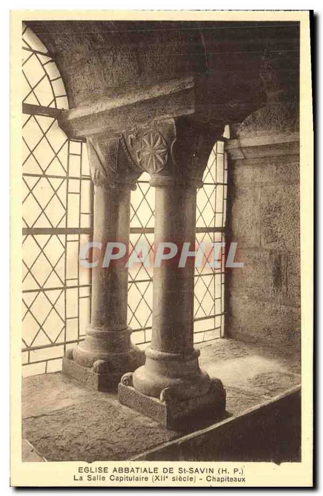 Abteikirche St-Savin — Der Kapitelsaal (12. Jahrhundert) — Kapitelle — H. P. - Vorderseite