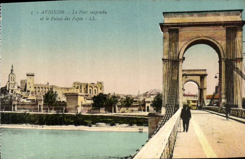 Avignon - Der Hängebrücke und das Palast der Päpste - LL. - Vorderseite