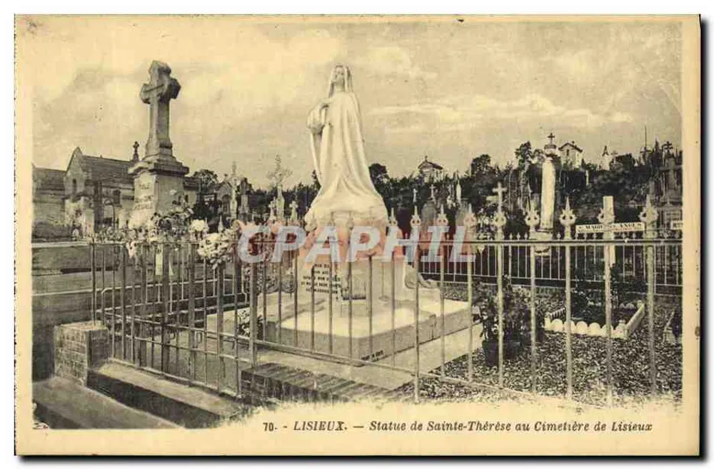 Lisieux — Statue der hl. Thérèse im Friedhof von Lisieux — G. Arlou, Verleger der Closse - Nantes - Vorderseite