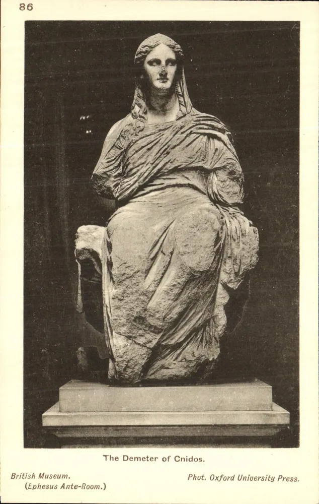 Demeter von Knidos — sitzende Statue — British Museum (Ephese Vorraum) — Oxford University Press, Nr. 86 - Vorderseite