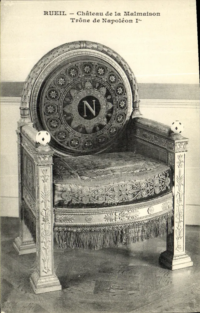 Rueil — Château de la Malmaison — Thron von Napoleon I. - Vorderseite