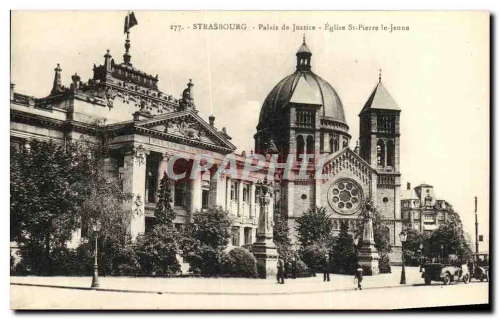 Straßburg - Justizpalast - Kirche St-Pierre-le-Jeune - Vorderseite