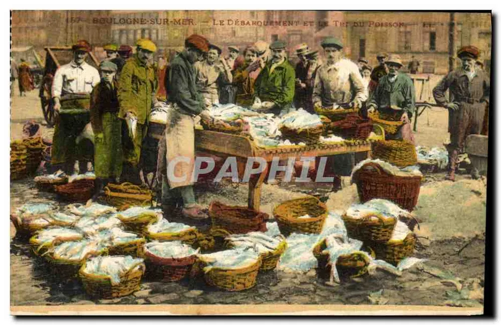 Boulogne-sur-Mer — Der Landung und das Sortieren des Fisches — Verlag: Lévy et Muruzin, Paris - Vorderseite