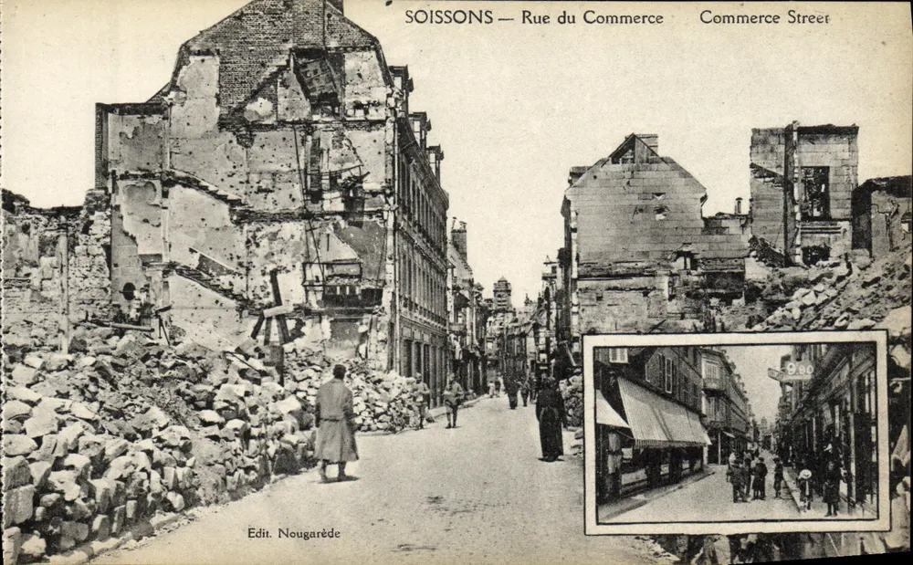 SOISSONS — Rue du Commerce — Édit. Nougarède - Frente