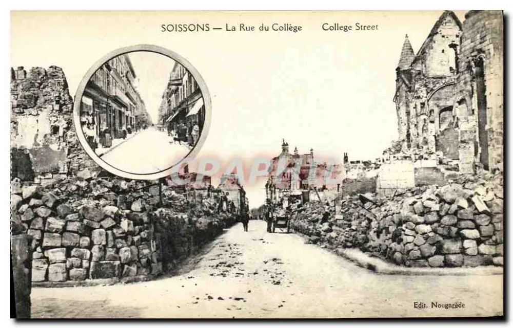 Soissons — Die Rue du Collège — Édit. Nougardé - Vorderseite