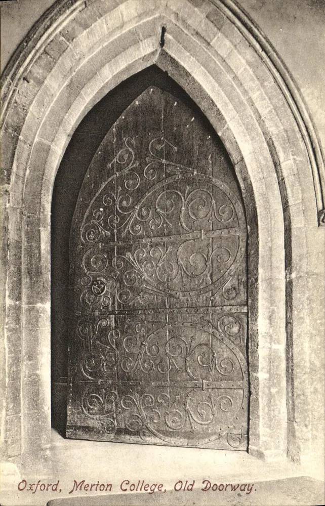 Oxford, Merton College, Old Doorway — Verleger Davis's, 2, Cornmarket & 18, The Turl, Oxford - Vorderseite