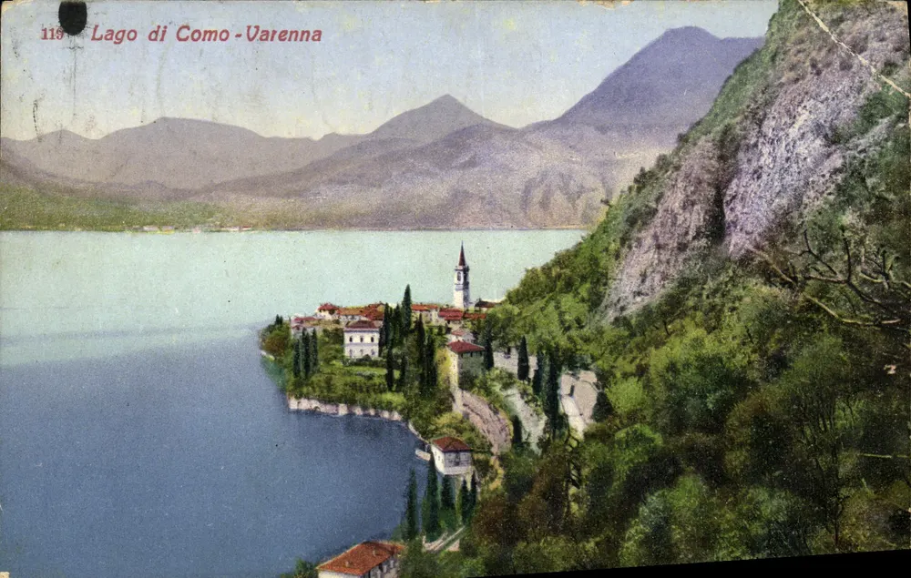 Lago di Como - Varenna — vista panorâmica — Luigi Grassi Milano, n°118 - Frente