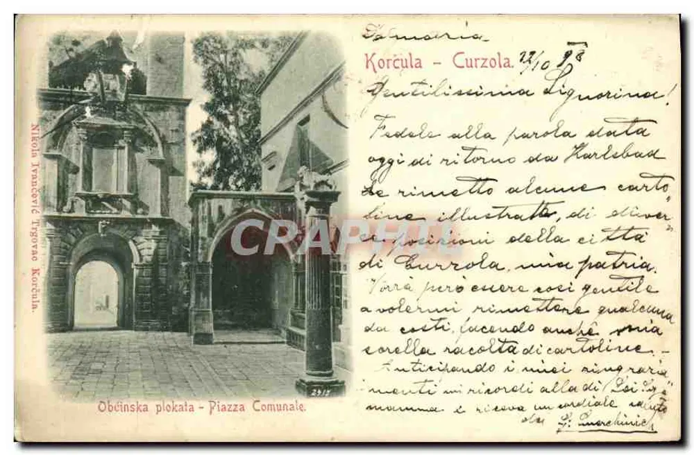 Obćinska ploka - Piazza Comunale — Korčula — Verlag Nikola Ivančević, n° 2517 - Vorderseite