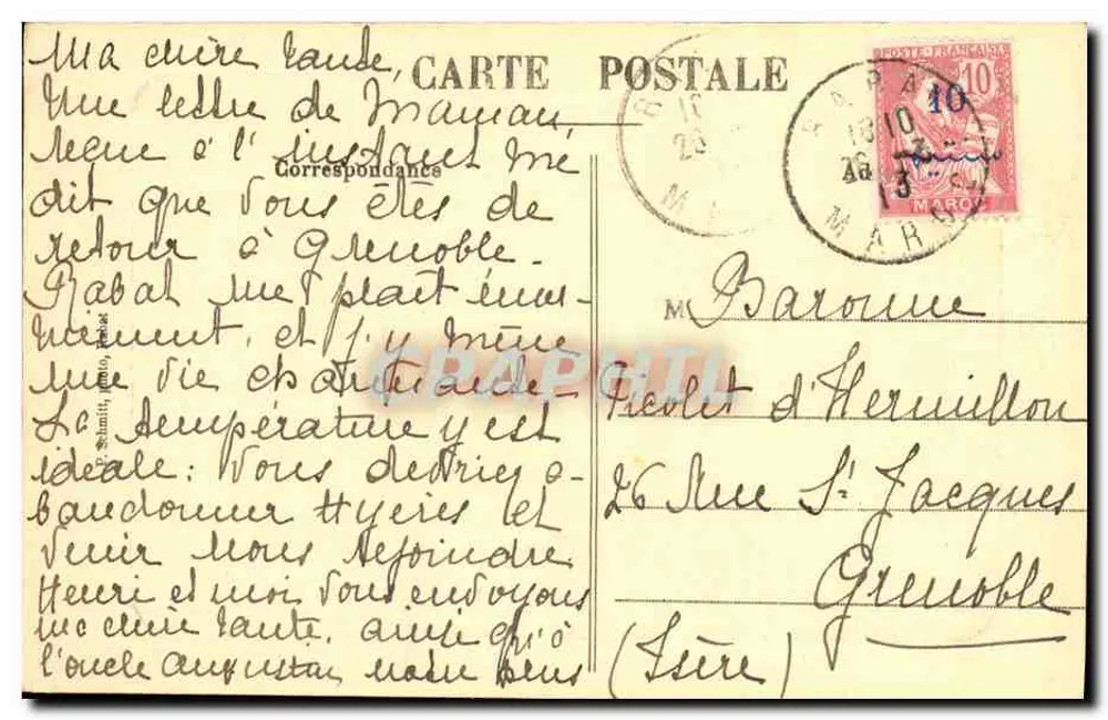 Umgebung von RABAT — Mündung von Bou-Regred und Blick auf Rabat — Künstlerische Sammlung - Rückseite