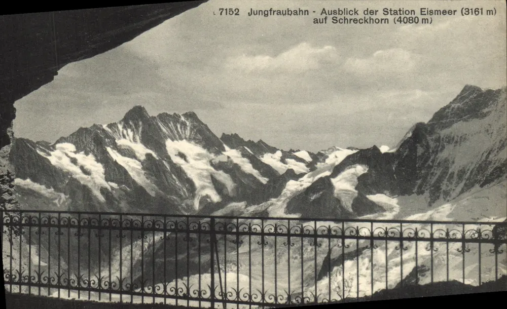 Aussicht von der Station Eismeer — Jungfraubahn — Verlag Edition Photosglob, Zürich, Nr. 7152 - Vorderseite