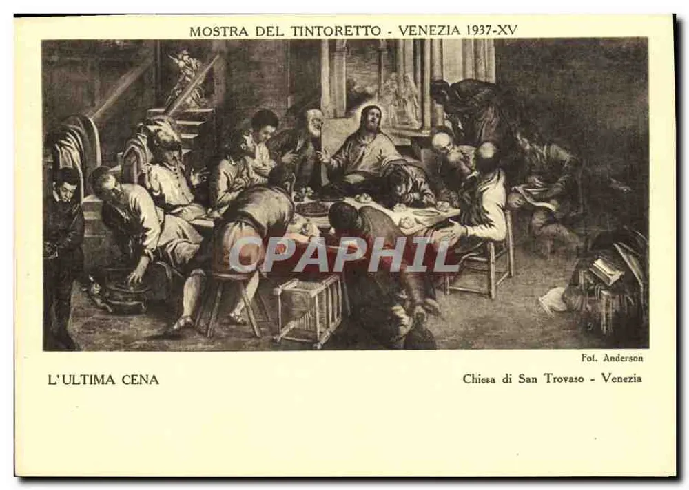 Die Letzte Mahlzeit — Tintoretto-Ausstellung — Venedig 1937-XV — Fot. Anderson - Vorderseite