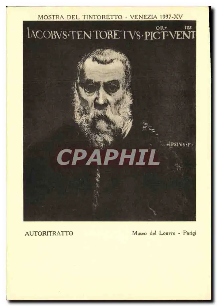 Selbstporträt von Tintoretto — Ausstellung in Venedig 1937-XV — Arti Grafiche Pezzini Milano - Vorderseite