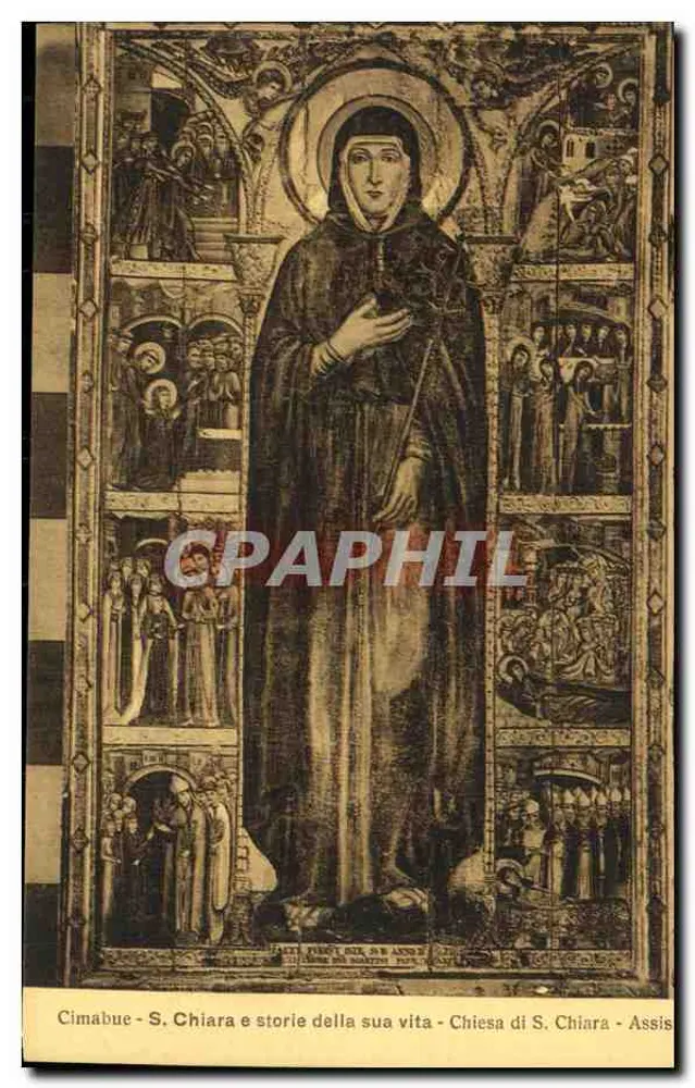 Heilige Chiara — Fresko von Cimabue — Kirche der Heiligen Chiara, Assisi - Vorderseite