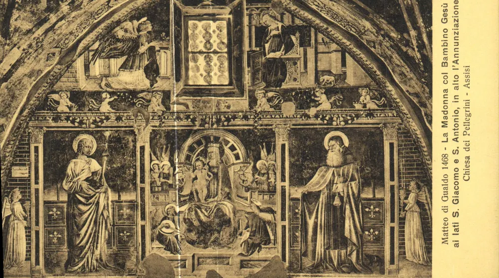 La Madonna e S. Antonio - La Madonna col Bambino - Assisi - Matteo di Gualdo, 1468 - Vorderseite