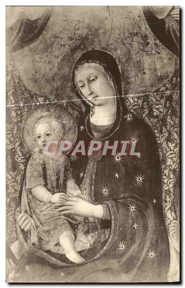 A Virgem com o Filho — Sano di Pietro — Accademia delle Belle Arti, Sienne - Frente