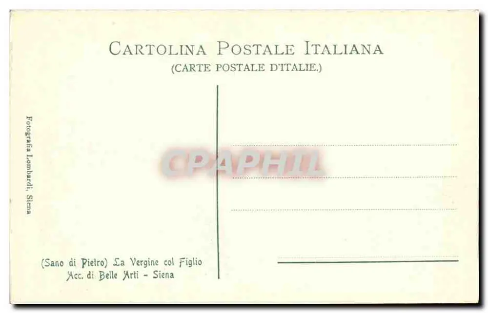 A Virgem com o Filho — Sano di Pietro — Accademia delle Belle Arti, Sienne - Verso