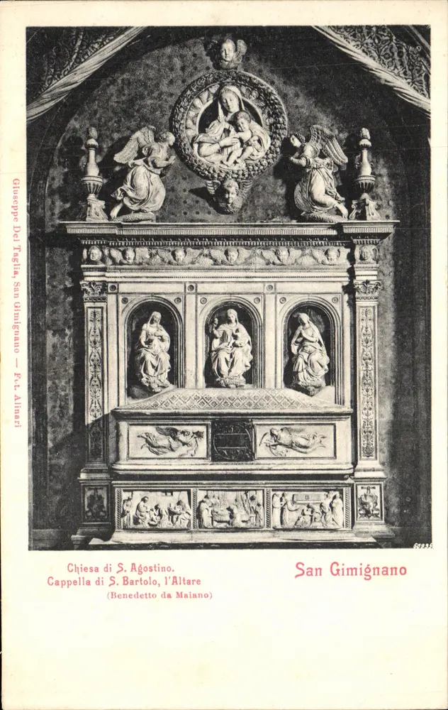 Chiesa di S. Agostino — Cappella di S. Bartolo, der Altar — Giuseppe Del Taglia, San Gimignano - Vorderseite