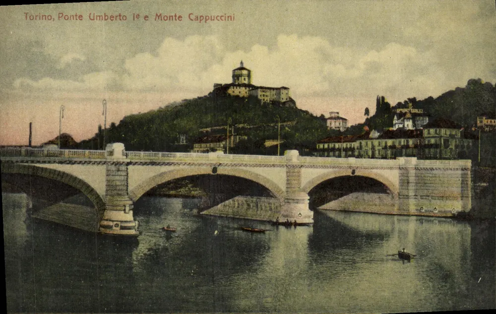 Turim, Ponte Umberto I° e Monte Cappuccini — Edição Guggenbuhl & Co, Zurique, n° 17293 - Frente