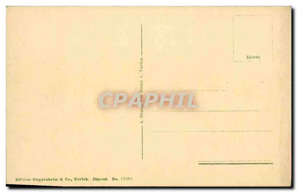 Turim, Ponte Umberto I° e Monte Cappuccini — Edição Guggenbuhl & Co, Zurique, n° 17293 - Verso