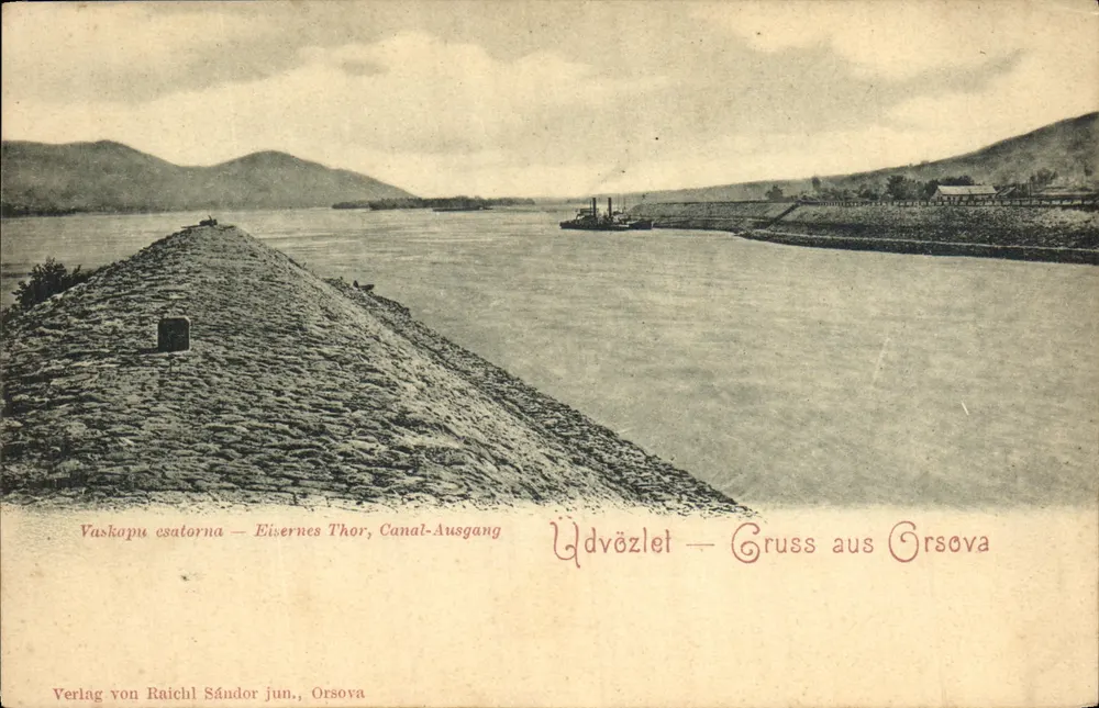 Gruss — Willkommen aus Grsova — Verlag von Raichl Sándor jun., Orsova - Vorderseite