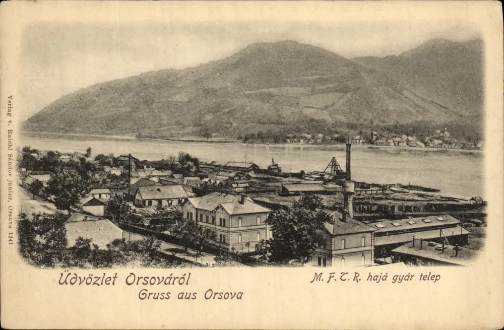 Ansicht von Orsova — M.F.T.R. Fabrik — Verlag Raichl Sándor Junior, Nr. 1441 - Vorderseite