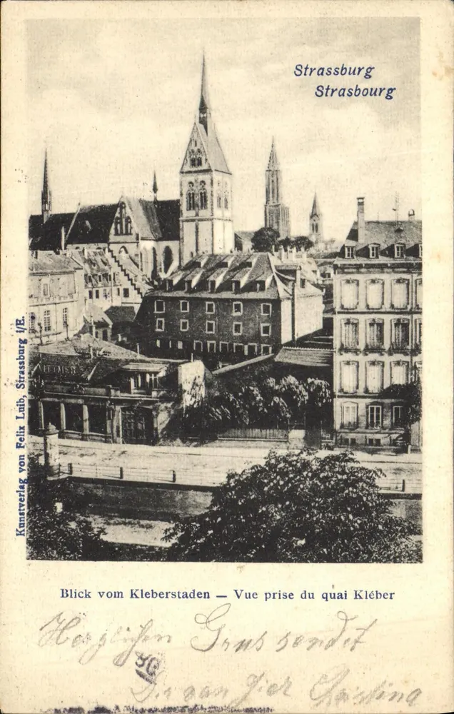 Ansicht von Kléber Quay — Straßburg — Kunstverlag von Felix Lüib, Straßburg / R. - Vorderseite