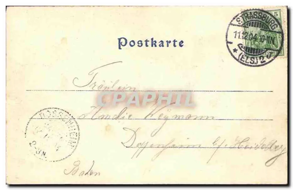Ansicht von Kléber Quay — Straßburg — Kunstverlag von Felix Lüib, Straßburg / R. - Rückseite