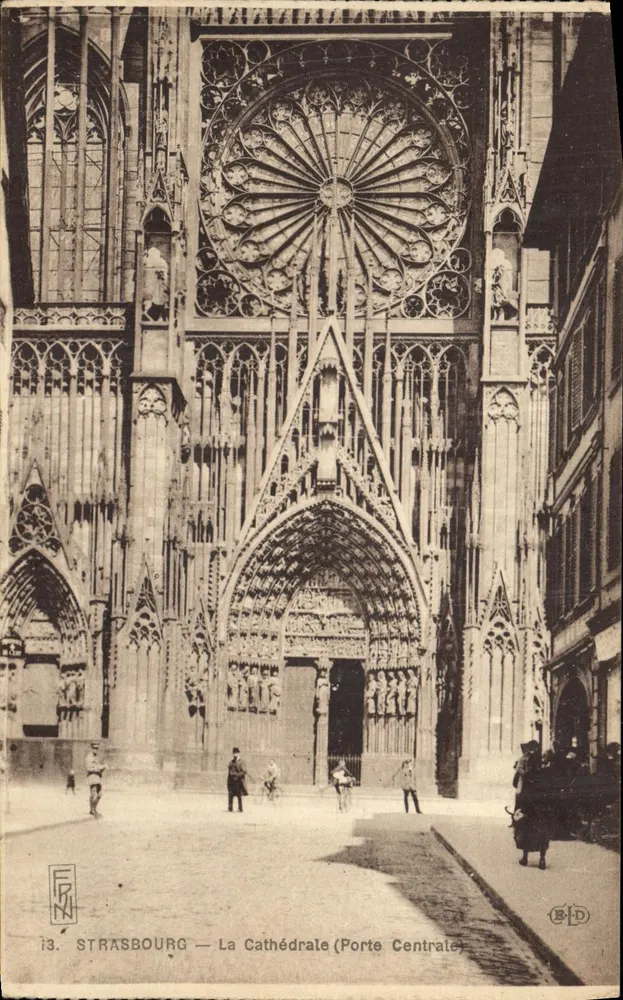 Estrasburgo — A Catedral (Porta Central) — Editor E.D. n° i3 - Frente