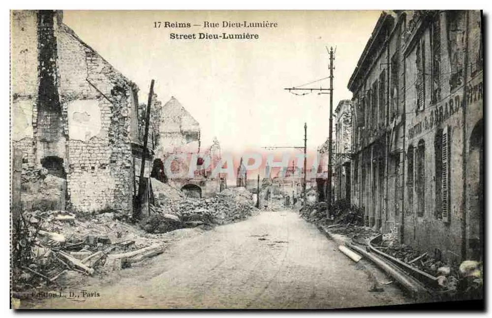 Reims — Rue Dieu-Lumière — Verlag L. D., Paris - Vorderseite