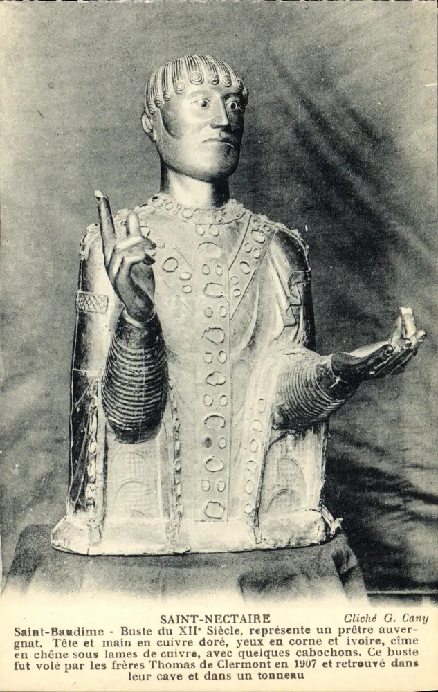 Saint-Nectaire — Büste des 12. Jahrhunderts, darstellend einen Priesters aus Auvergne — Cliché G. Cany - Vorderseite