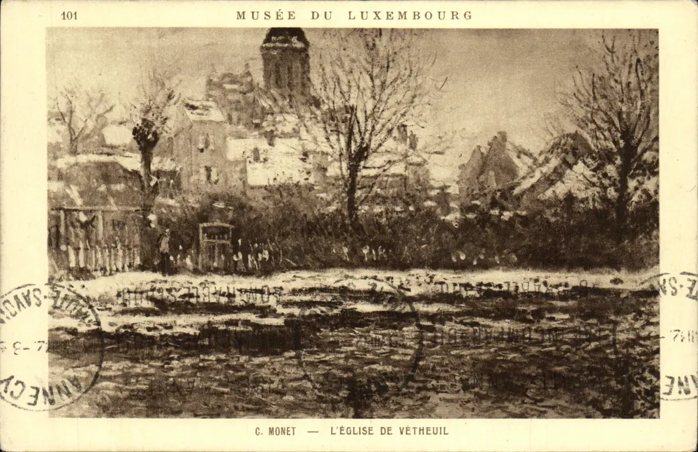 Die Kirche von Vétheuil — Museum Luxembourg — C. Monet — Nr. 101 - Vorderseite