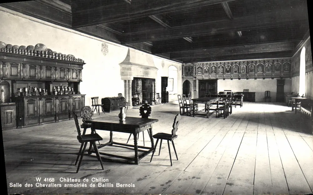 Schloss Chillon — Saal der Ritter in Rüstung — Edition Beninger & Ben Paluch, Zürich - Vorderseite
