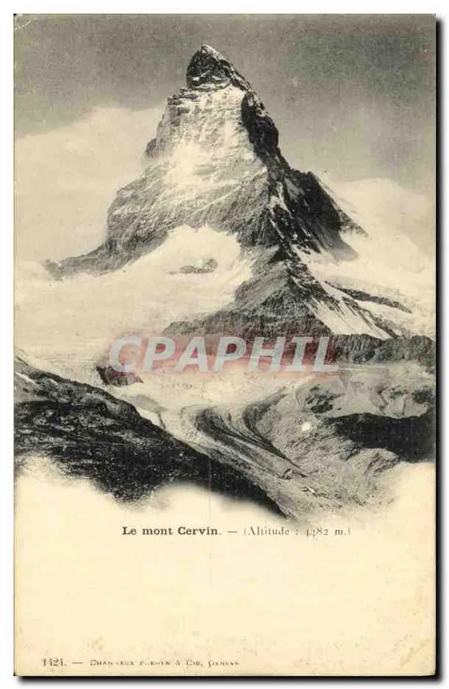 Monte Cervino — Altitude: 482 m. — Chanois Fürgen & Cie, Genebra - Frente