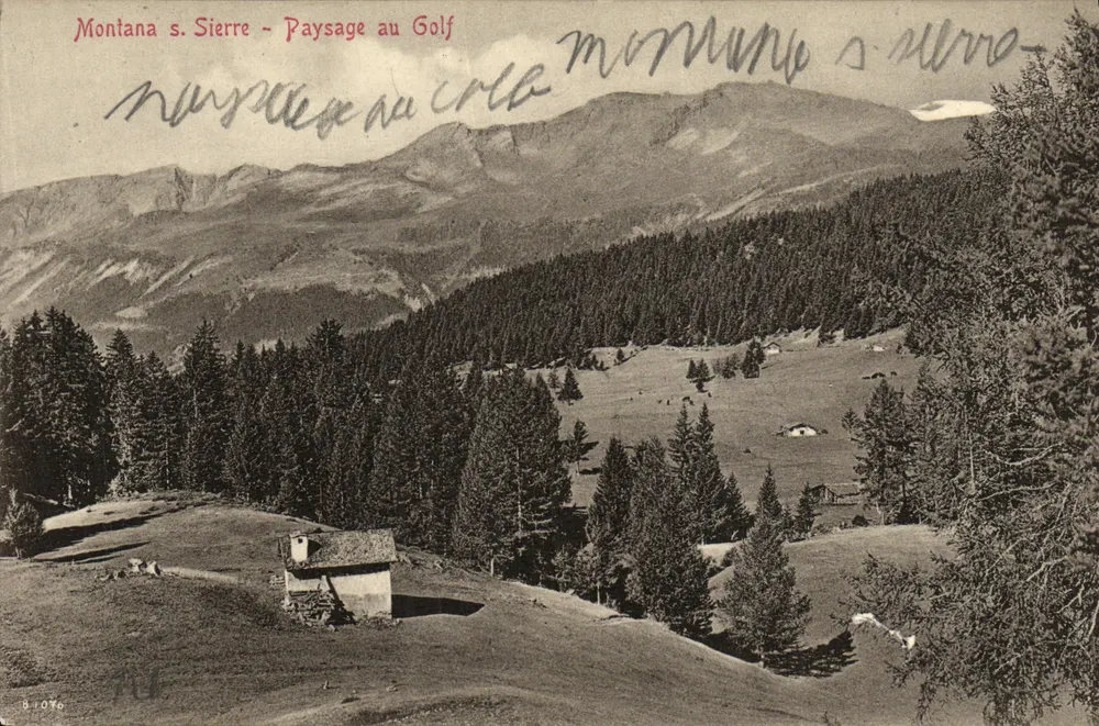 Montana Sierre - Paysage au Golf - Éditeur G. Wero, Photo-Hall, Montana, No.3 - Vorderseite