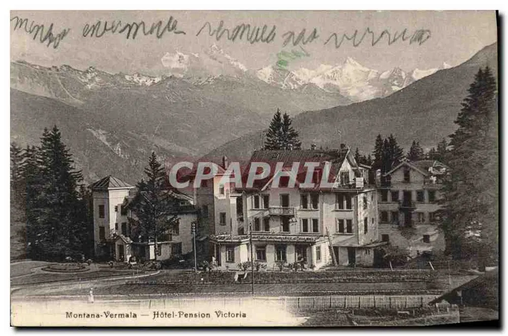 Montana-Vermala — Hotel-Pension Victoria — Verlag G. Werro, Photo-Hall, Montana, Nr. 501 - Vorderseite