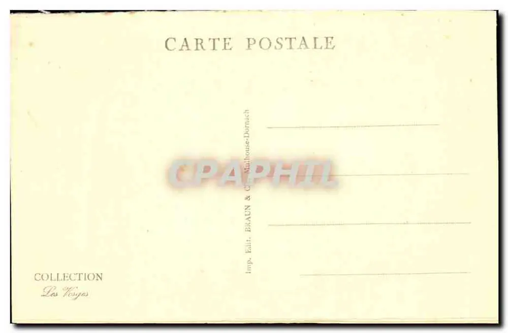 Cume do Ballon d'Alsace — vista panorâmica — série 1401, edição Braun & Cie, Mulhouse-Dornach - Verso