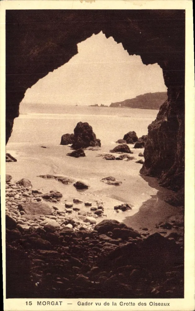 Gador aus der Grotte des Vögel gesehen — Morgat — Edition Héret Grozon, n°15 - Vorderseite