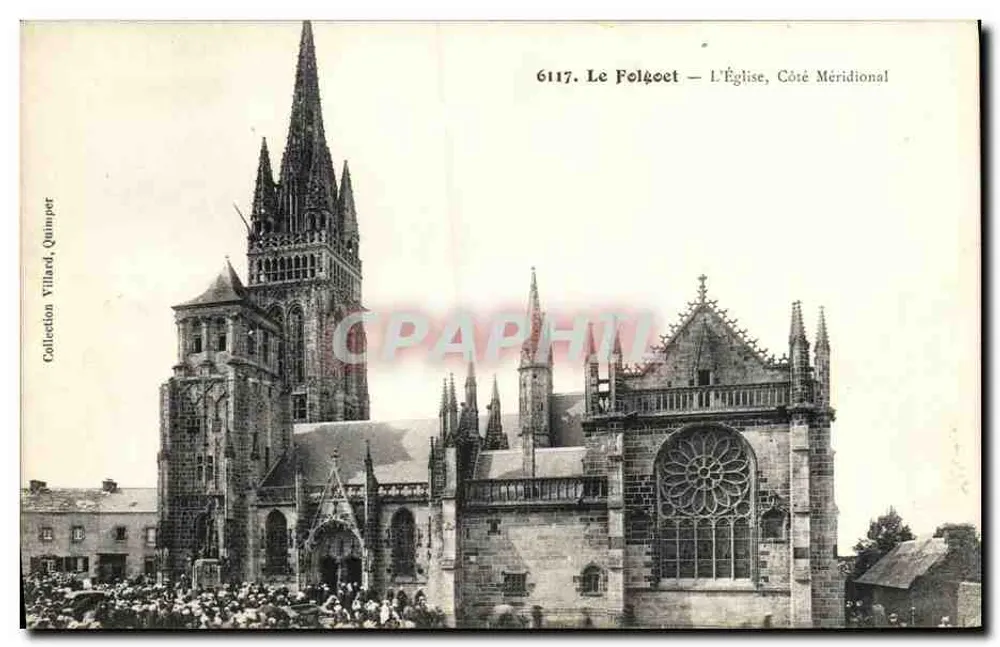Le Folgoët — Die Kirche, Südseite — Sammlung Villard, Quimper, n° 6117 - Vorderseite