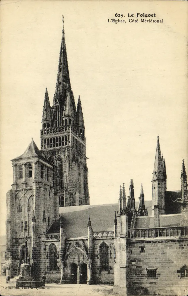 Le Folgoët — Die Kirche, Südseite — Sammlung Villard, Quimper, n°625 - Vorderseite